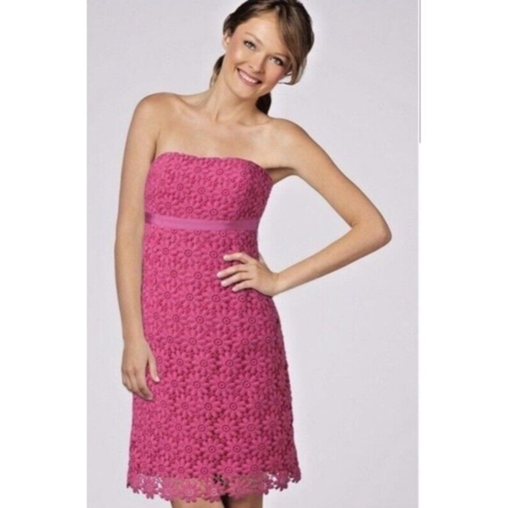 Lilly‎ Pulitzer Strapless “Bowen” Hotty Pink Dress Size 4